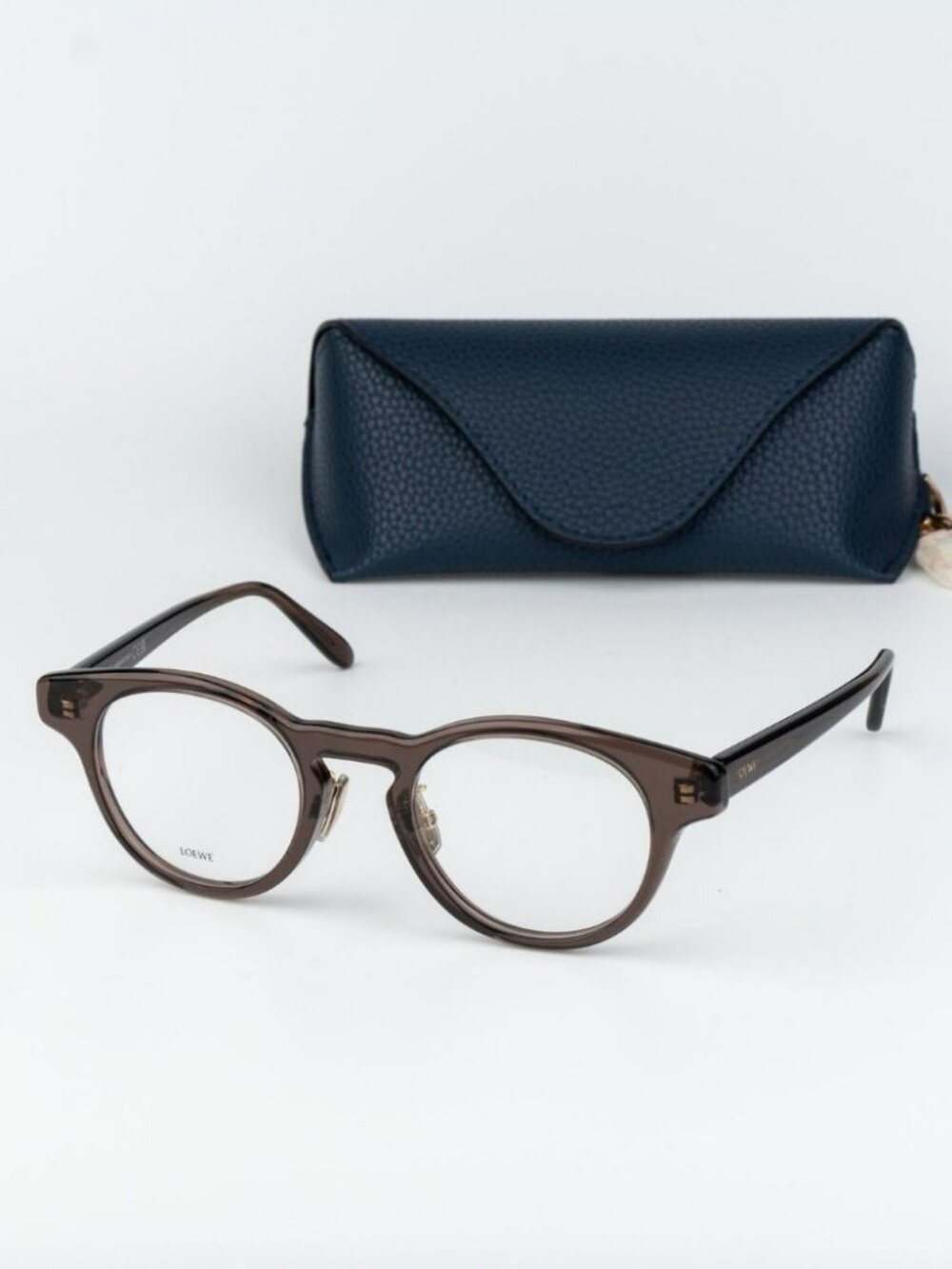 Loewe Men Eyeglasses Brown Round LW50085F 050 NEW AUTHENTIC